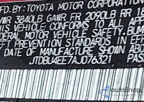 2010 Toyota Corolla Le z USA, uszkodzony, nr VIN JTDBU4EE7AJ076321